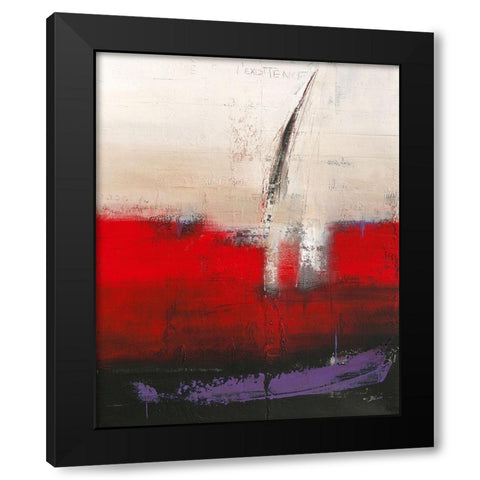 L existence Black Modern Wood Framed Art Print with Double Matting by Becam, Carole