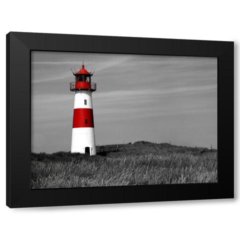 Leuchtturm Sylt Black Modern Wood Framed Art Print by Fischer, Rolf