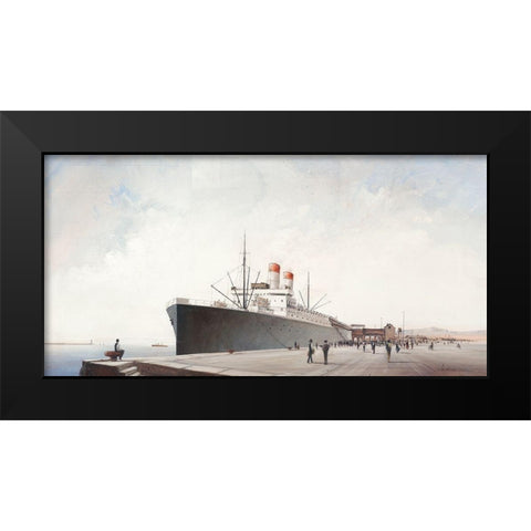 Le grand depart Black Modern Wood Framed Art Print by Letestu, Yann