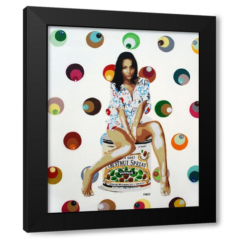 Chestnuts Bubble Black Modern Wood Framed Art Print by Zalez