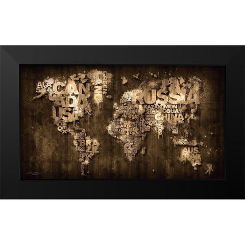 Dark Storm Plain Black Modern Wood Framed Art Print by Mikael D. Design