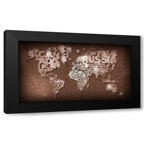 Nautical Black Modern Wood Framed Art Print by Mikael D. Design