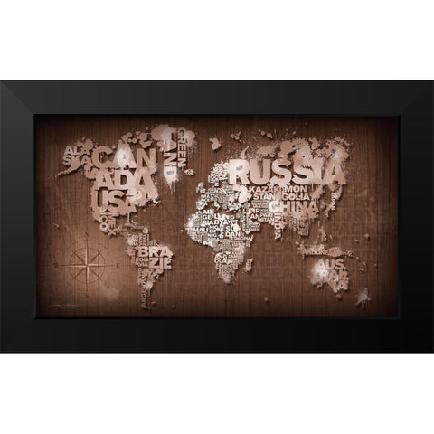 Nautical Black Modern Wood Framed Art Print by Mikael D. Design