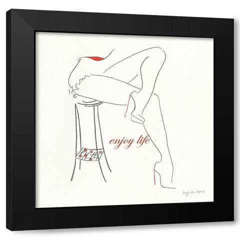 Serie Beine IV Black Modern Wood Framed Art Print with Double Matting by Schneider, Rosy