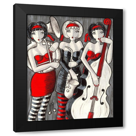 Jazz Band Black Modern Wood Framed Art Print by MIROTA