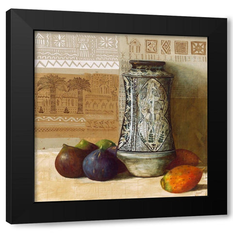 Albarelle du Magrheb Black Modern Wood Framed Art Print with Double Matting by Lionnet, Pascal