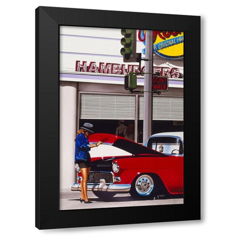 Hamburgers Black Modern Wood Framed Art Print by Tempier, Guy