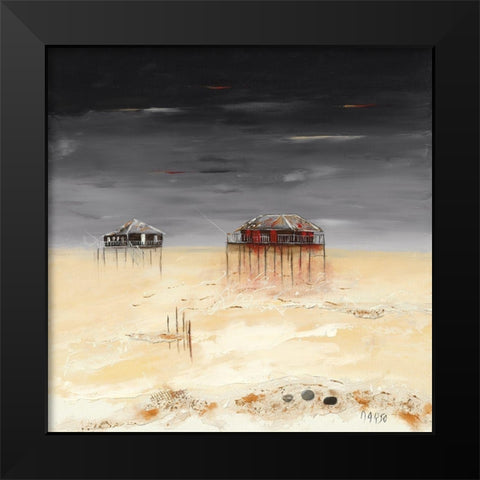 L estuaire Black Modern Wood Framed Art Print by Marso