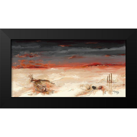 Plage oceane Black Modern Wood Framed Art Print by Marso