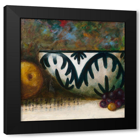 Triptyque poires II Black Modern Wood Framed Art Print by Lionnet, Pascal