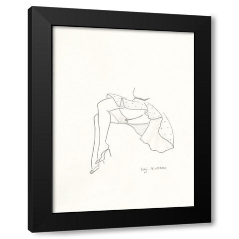 Serie Beine II Black Modern Wood Framed Art Print with Double Matting by Schneider, Rosy