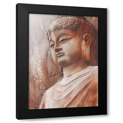 Buddha III Black Modern Wood Framed Art Print with Double Matting by Seifert, Brita