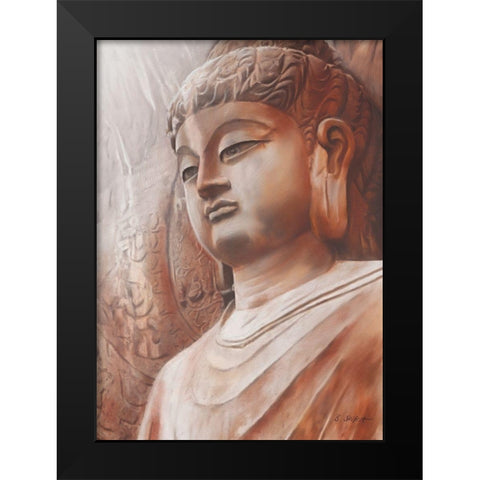 Buddha III Black Modern Wood Framed Art Print by Seifert, Brita