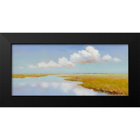 A clear Day in the Field Black Modern Wood Framed Art Print by Groenhart, Jan