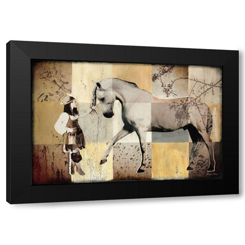 Pferdeflusterin Black Modern Wood Framed Art Print with Double Matting by Shirin Donia