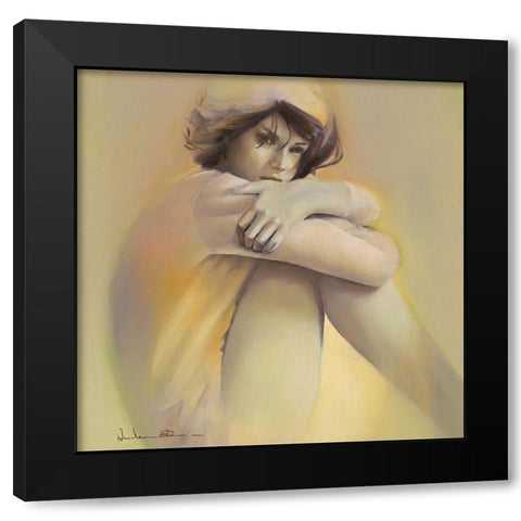 a l ecoute Black Modern Wood Framed Art Print by Amrhein, Elvira