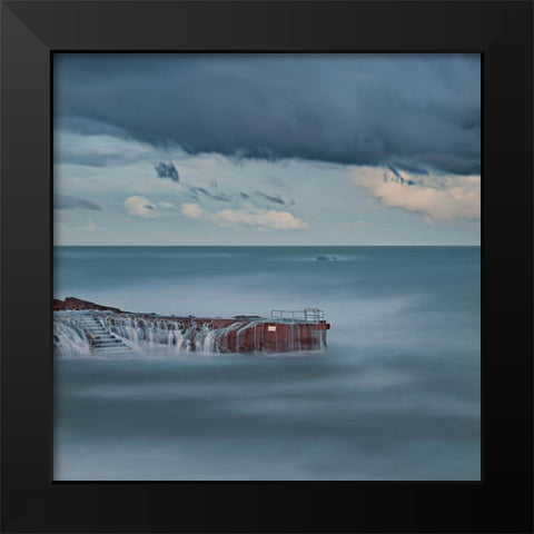 Plongeons dans l inconnu Black Modern Wood Framed Art Print by Bertrande, Arnaud