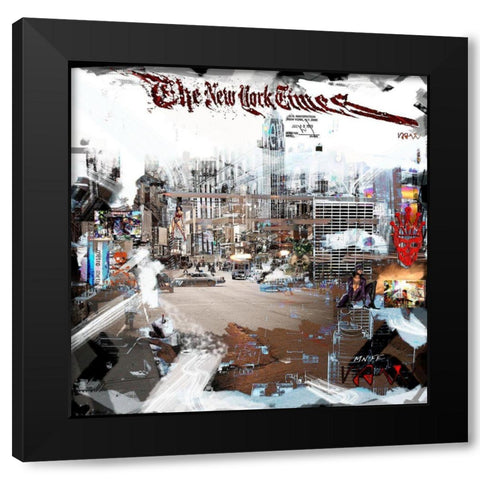 Le printemps de New York Black Modern Wood Framed Art Print by MN.FF