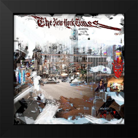 Le printemps de New York Black Modern Wood Framed Art Print by MN.FF