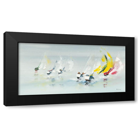 Les Spi jaunes Black Modern Wood Framed Art Print with Double Matting by de Courcy, Gerard