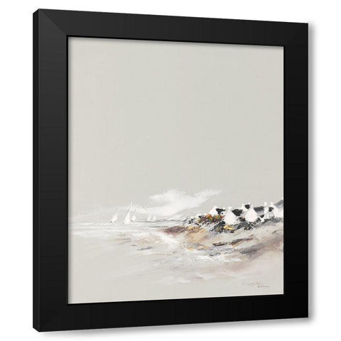 Petit matin Black Modern Wood Framed Art Print with Double Matting by de Courcy, Gerard
