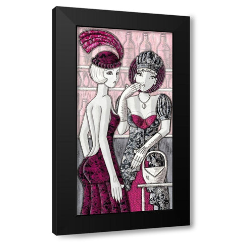 Soiree deguisee Black Modern Wood Framed Art Print by MIROTA