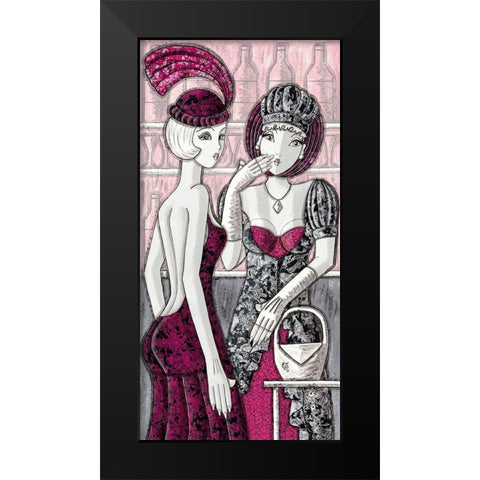 Soiree deguisee Black Modern Wood Framed Art Print by MIROTA