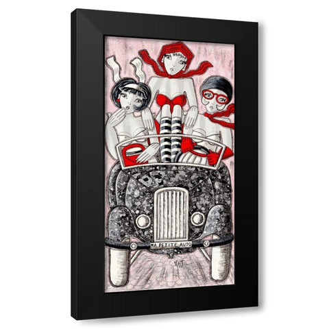Ma petite auto Black Modern Wood Framed Art Print with Double Matting by MIROTA