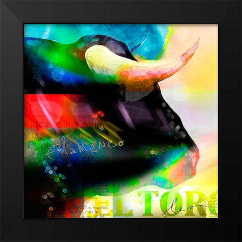 Cabeza de Toro Black Modern Wood Framed Art Print by Bosboom, Leon