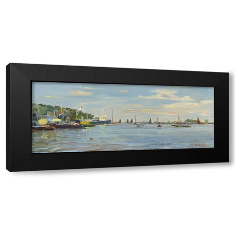 Skûtsjesilen Traditional Sailing Black Modern Wood Framed Art Print with Double Matting by Koopmans, Gosse