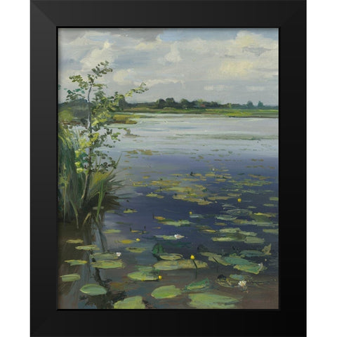 Water Lilies Earnewald II Black Modern Wood Framed Art Print by Koopmans, Gosse