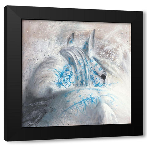 Brume d argent I Black Modern Wood Framed Art Print with Double Matting by Cazal, Cedric