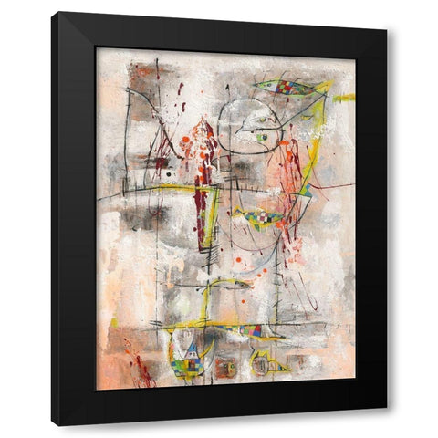 Engel mit grunem Auge und grunem Fisch Black Modern Wood Framed Art Print by Luci