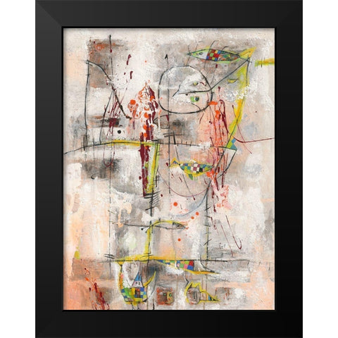 Engel mit grunem Auge und grunem Fisch Black Modern Wood Framed Art Print by Luci