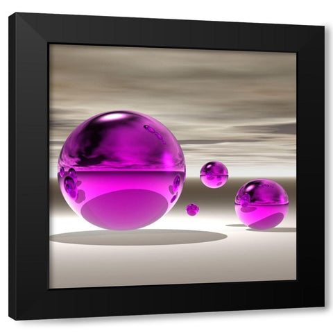 Purple Bowl II Black Modern Wood Framed Art Print by Hillert, Peter