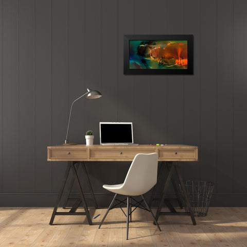 Northern Breeze Black Modern Wood Framed Art Print by ARVEE