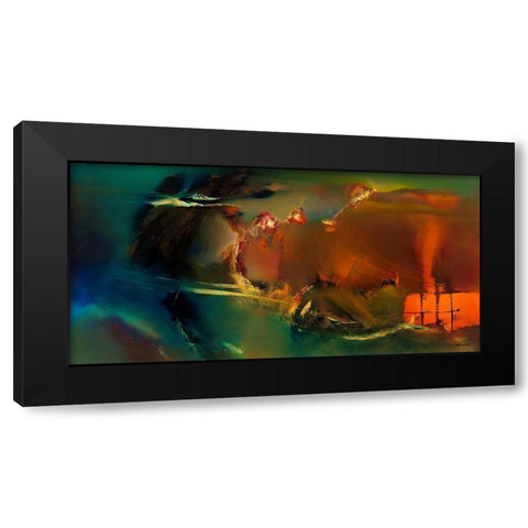 Northern Breeze Black Modern Wood Framed Art Print by ARVEE