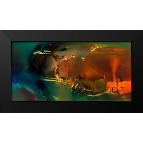 Northern Breeze Black Modern Wood Framed Art Print by ARVEE