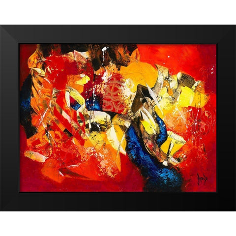 Magie Black Modern Wood Framed Art Print by Jadis