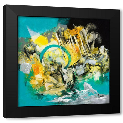 Chemin de la quietude Black Modern Wood Framed Art Print with Double Matting by Jadis