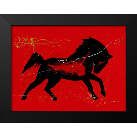 Yegua Black Modern Wood Framed Art Print by Bosboom, Leon