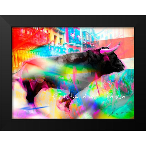 Feria del Toro Black Modern Wood Framed Art Print by Bosboom, Leon