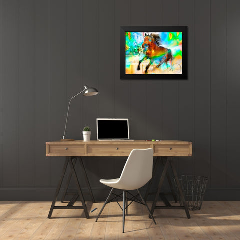 Il Palio Black Modern Wood Framed Art Print by Bosboom, Leon