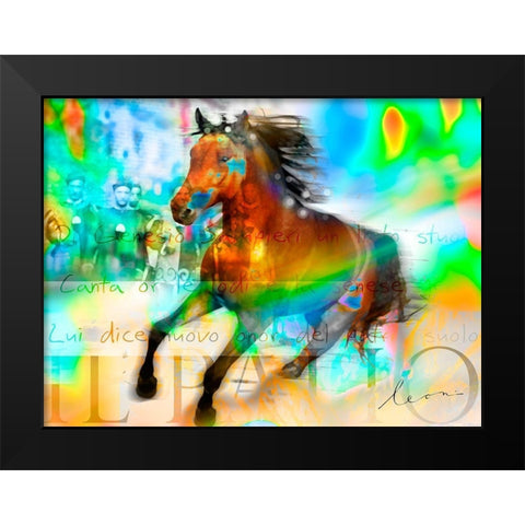 Il Palio Black Modern Wood Framed Art Print by Bosboom, Leon