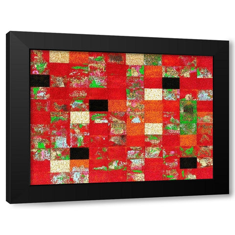 China Red Black Modern Wood Framed Art Print by Fahar