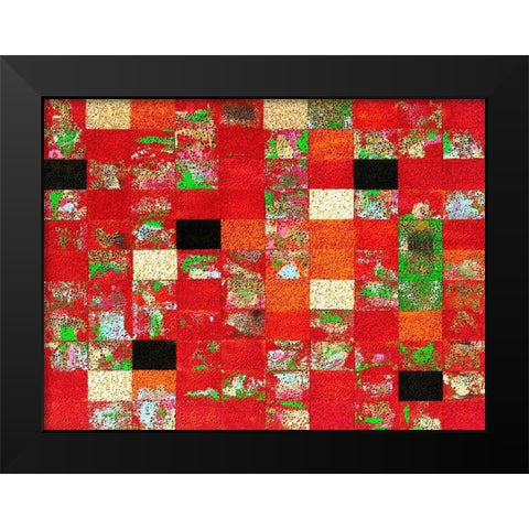 China Red Black Modern Wood Framed Art Print by Fahar