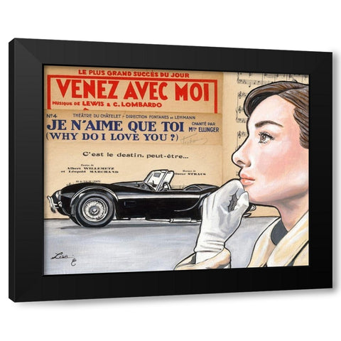 Je n aime que toi  Black Modern Wood Framed Art Print by Lisa.C