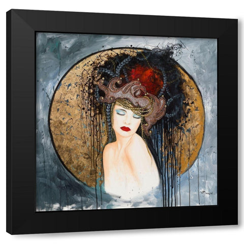 Fleur de Peau Black Modern Wood Framed Art Print by Maugeri, Valerie
