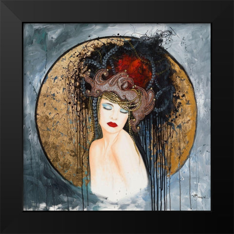 Fleur de Peau Black Modern Wood Framed Art Print by Maugeri, Valerie