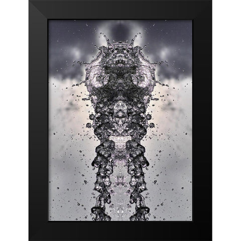 Splashhead Black Modern Wood Framed Art Print by NUPHO